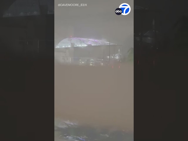 ⁣Hurricane Milton rips section of Tropicana Field roof