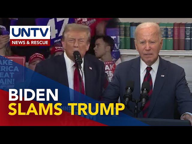 ⁣Pres. Biden, tinuligsa ang mga pahayag ni Trump kaugnay ng hurricane relief funding