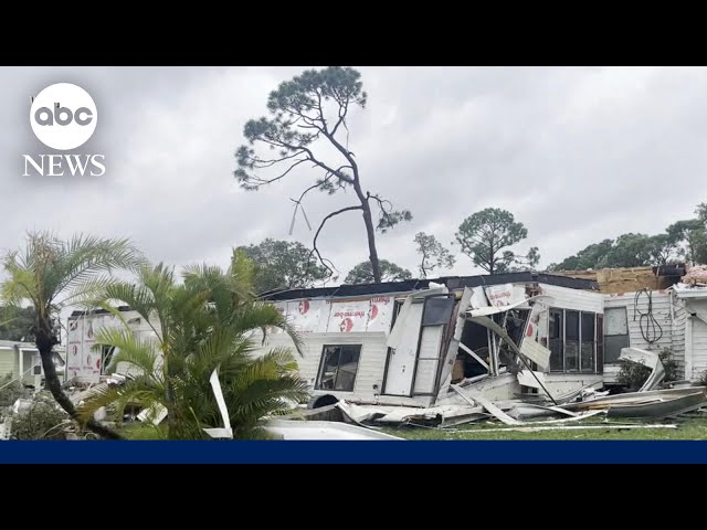 ⁣Hurricane Milton causing significant damage as it slams into Florida