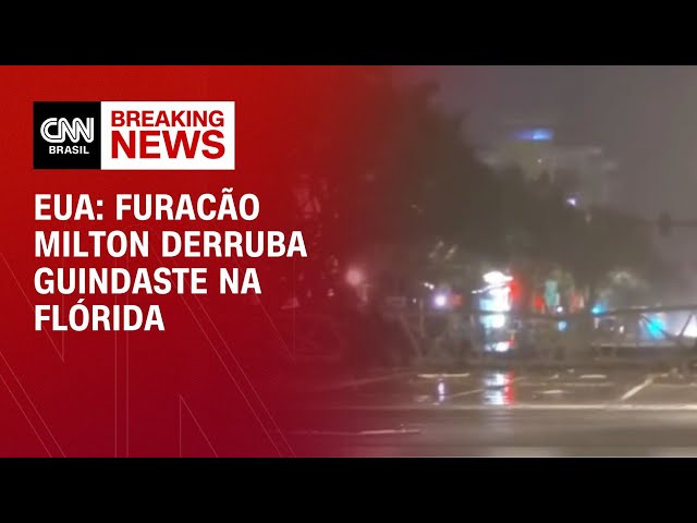 ⁣EUA: furacão Milton derruba guindaste na Flórida | CNN NOVO DIA