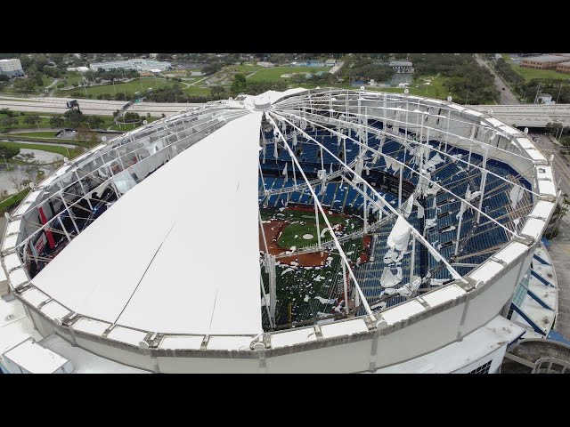 ⁣A look at initial damage from Hurricane Milton in Florida