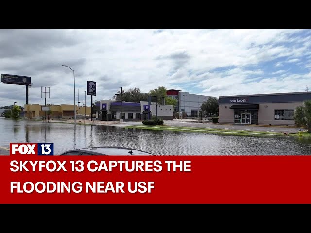 ⁣UNCUT: Drone video over heavily flooded area near USF