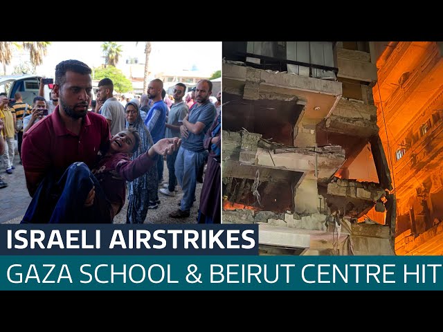 ⁣Dozens killed as Israeli strikes hit Gaza school and central Beirut | ITV News