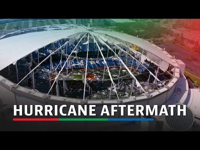 ⁣Hurricane Milton rips roof off of baseball stadium | ABS-CBN News