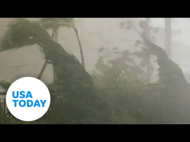 ⁣Debris from tornado cracks homeowner's window before Hurricane Milton