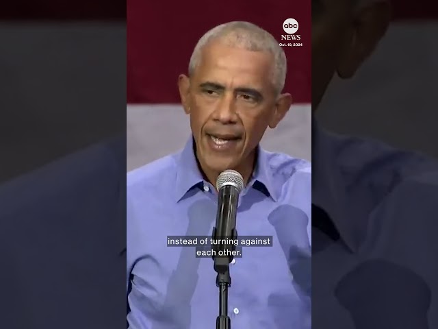 ⁣Obama bashes Trump as he begins campaign blitz for Harris in Pennsylvania