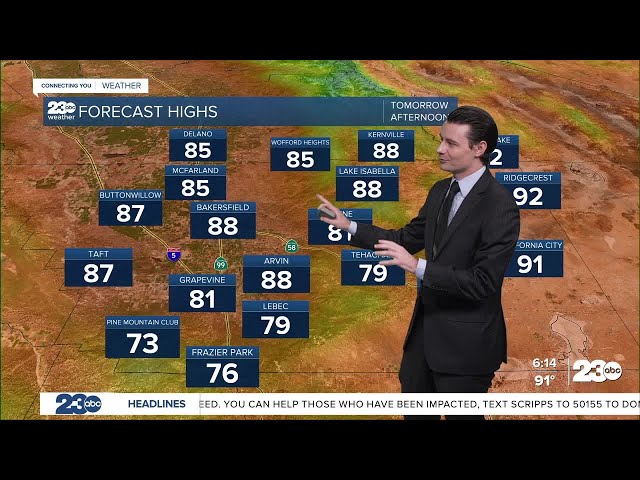 ⁣23ABC Evening weather update October 10, 2024