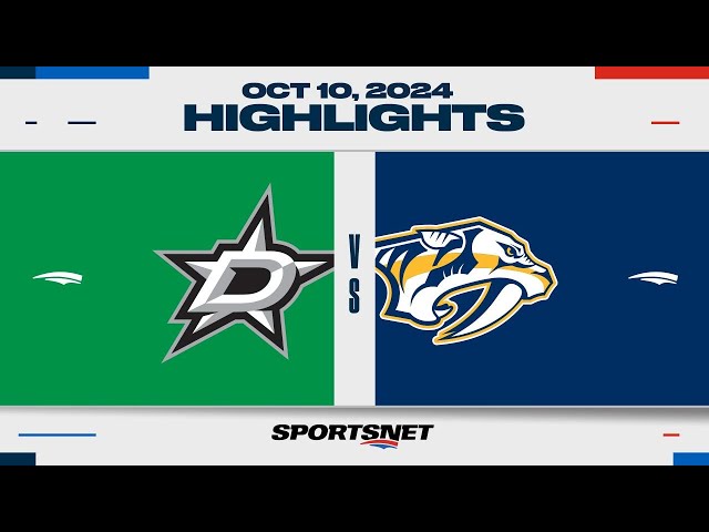 ⁣NHL Highlights | Stars vs. Predators - October 10, 2024