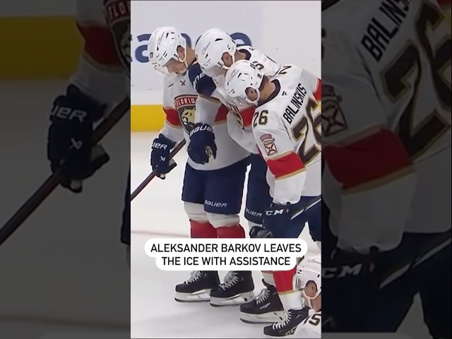 ⁣Aleksander Barkov Helped Off The Ice 