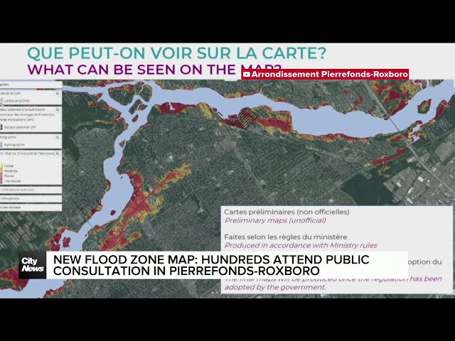 ⁣Residents of Pierrefonds-Roxboro voice concern about the new flood risk map