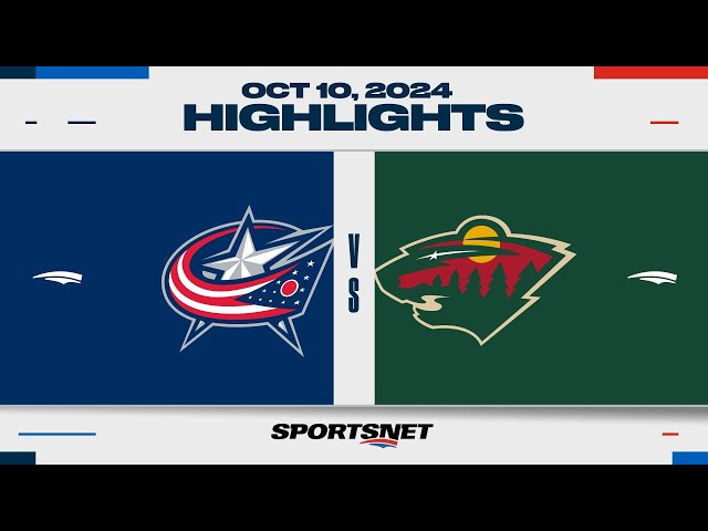 ⁣NHL Highlights | Blue Jackets vs. Wild - October 10, 2024