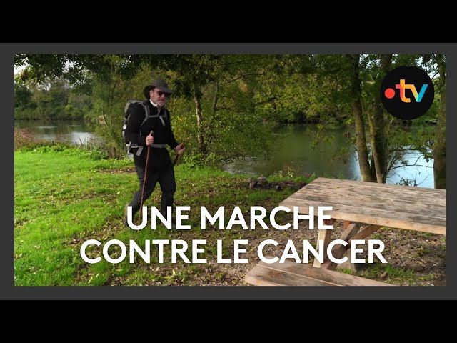 ⁣Il fait le tour de France à pied pour lutter contre son cancer