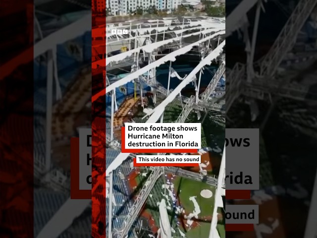 ⁣Hurricane Milton destruction in Florida seen in drone footage. #HurricaneMilton #Florida #BBCNews