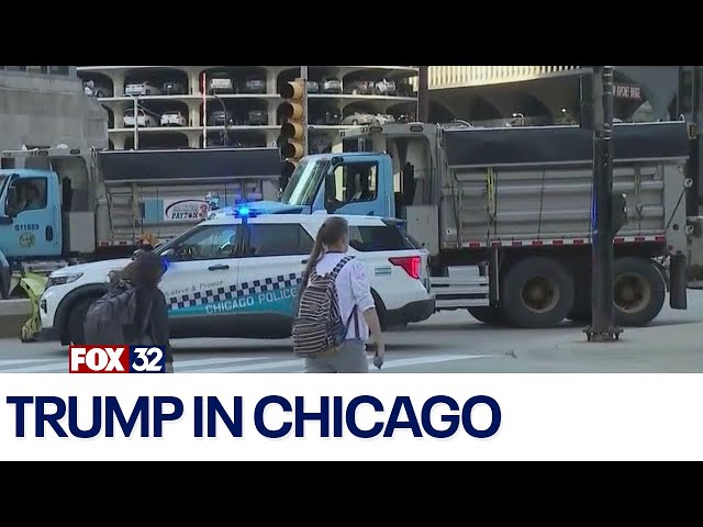 ⁣Tight security in Chicago for Trump visit