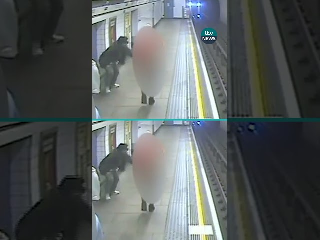 ⁣Man jailed for life after pushing stranger onto tube tracks #itvnews itvnews ITV News