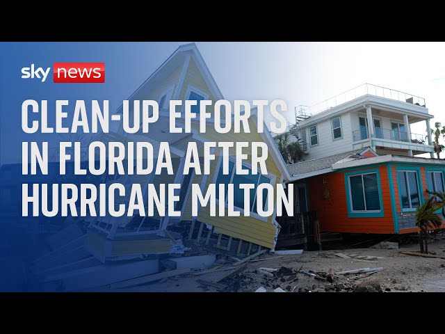 ⁣Clean-up efforts continue in Florida after Hurricane Milton