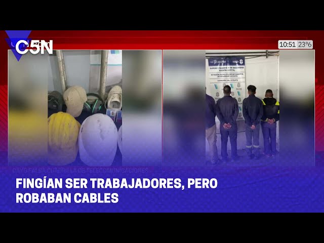 ⁣FINGÍAN SER TRABAJADORES, PERO ROBABAN CABLES