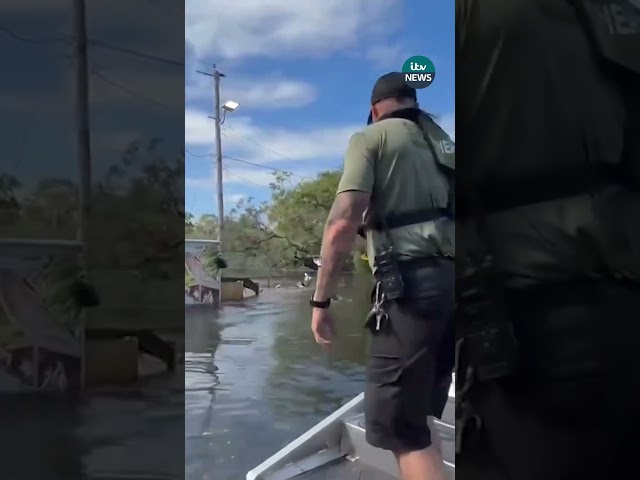 ⁣A teenager has been rescued from floating debris in Tampa, Florida following Hurricane Milton