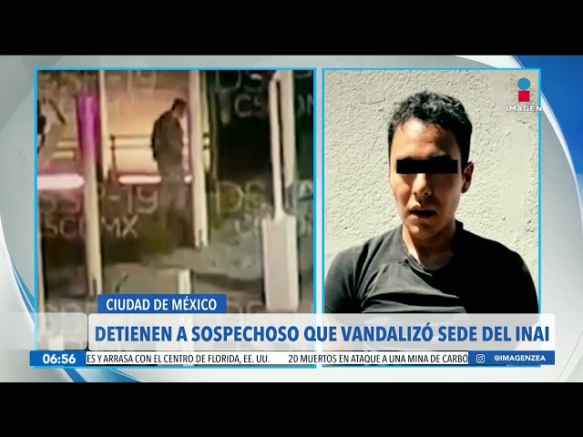 ⁣Detienen al hombre que presuntamente vandalizó la sede del INAI