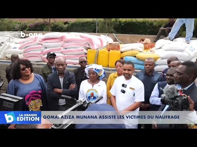 ⁣Aziza MUNANA assiste les victimes du naufrage à Goma