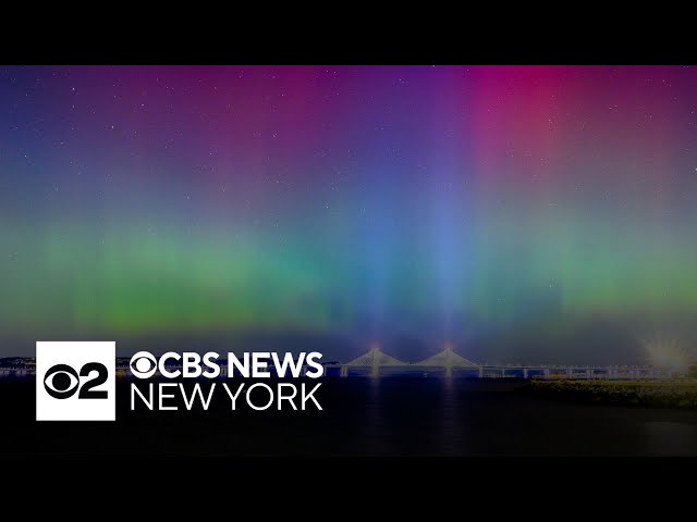 ⁣Northern lights put on a show over New York and New Jersey