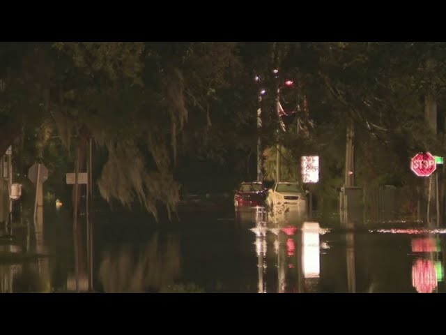 ⁣Some north Tampa residents trapped in their homes by Hurricane Milton flooding