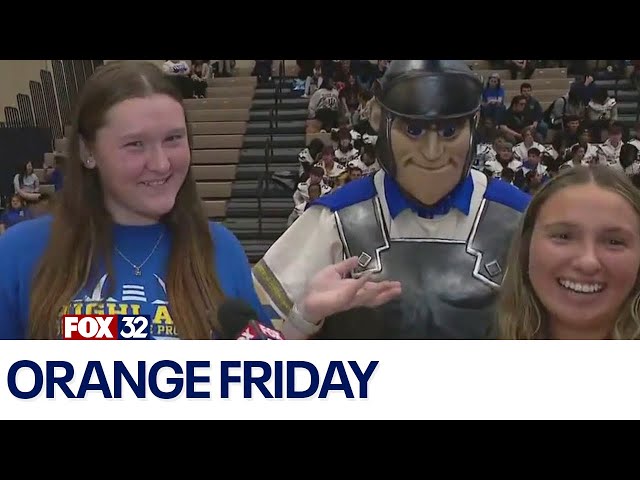 ⁣Highland High School brings the Trojan energy for Orange Friday