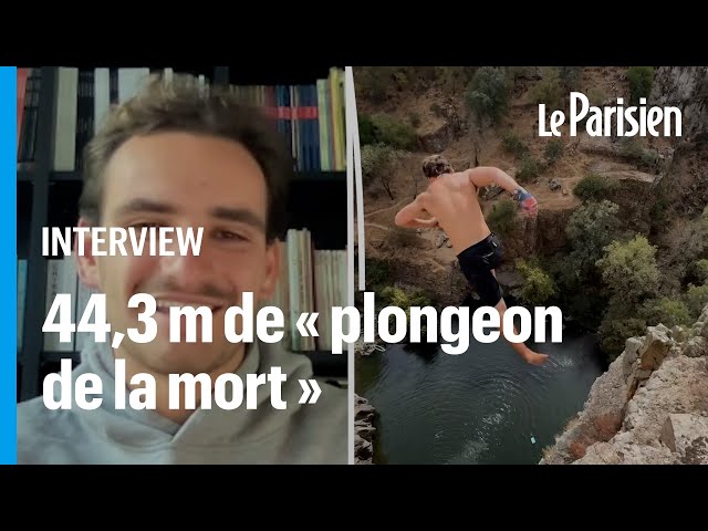 ⁣Un Français bat le record du monde de Døds, ces plongeons vertigineux en faux plats