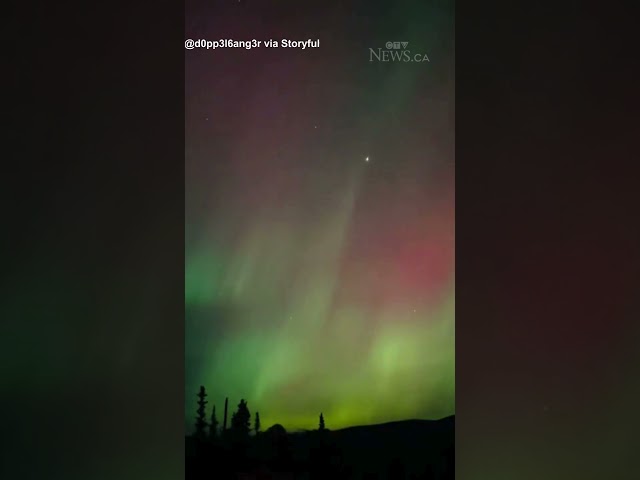 ⁣Colourful night across Canadian skies as Aurora appears