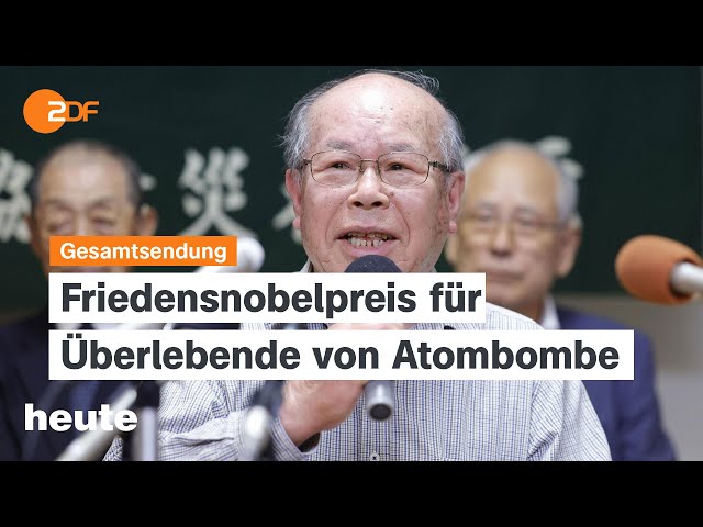 ⁣heute 19:00 Uhr vom 11.10.2024 Friedensnobelpreis geht nach Japan, Selenskyjs Besuch in Deutschland