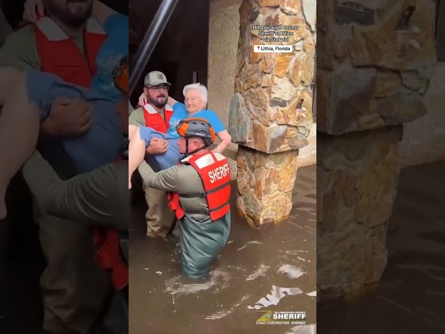 ⁣91-year-old woman rescued from flooded home in Tampa #shorts