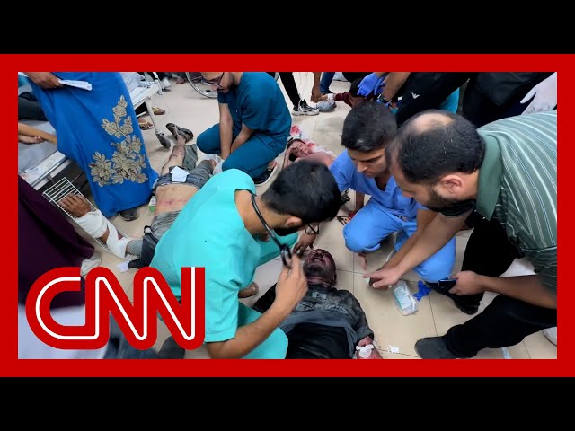 ⁣Video shows injured bodies across hospital floor after strike on school