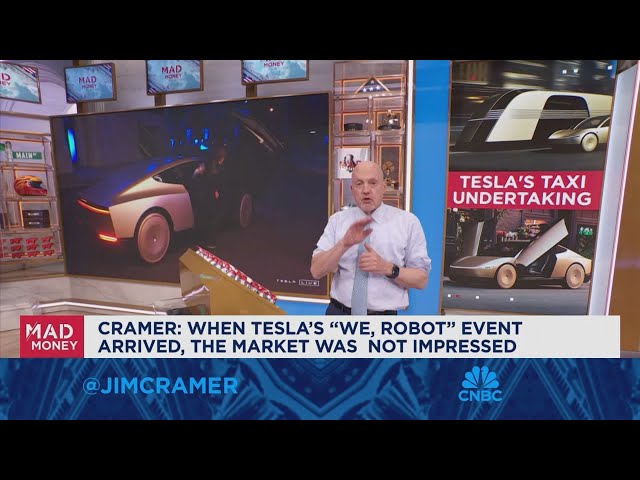 ⁣Jim Cramer talks Tesla's 'disappointing' robotaxi event