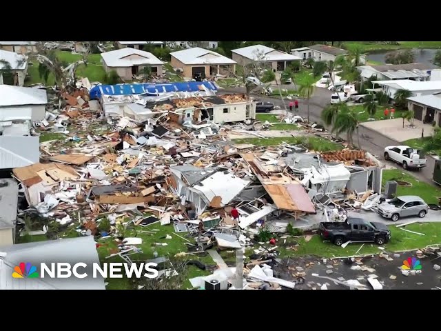 ⁣Milton death toll rises while search continues in areas hit by tornadoes and flooding