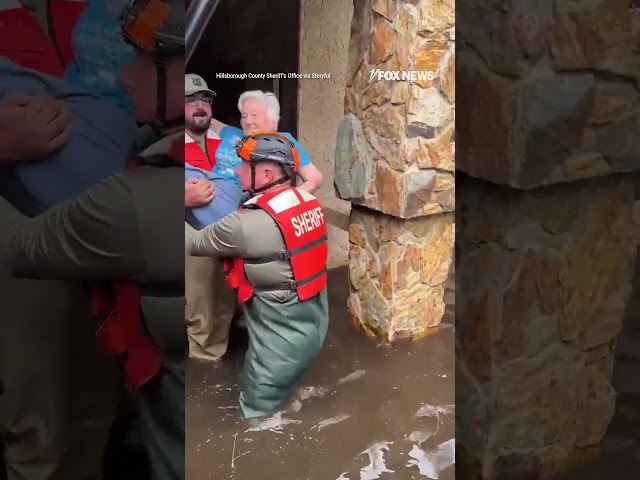 ⁣Officers save 91-year-old woman trapped in flooded Tampa-area home