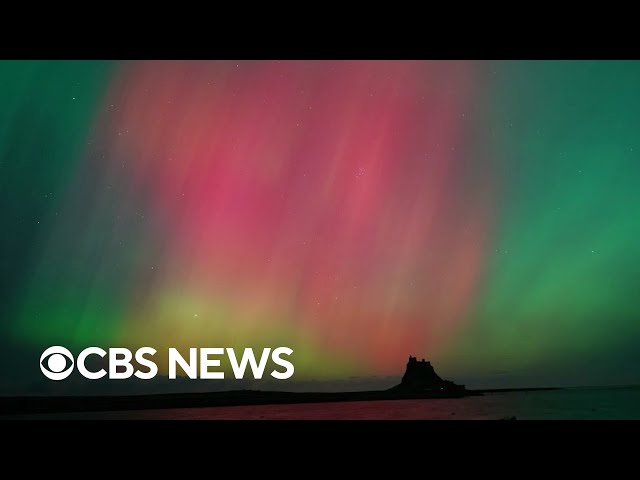 ⁣Videos show colorful northern lights dazzling night skies