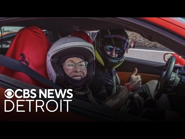 ⁣94-year-old Michigan woman achieves goal of riding in a Ferrari thanks to retirement program