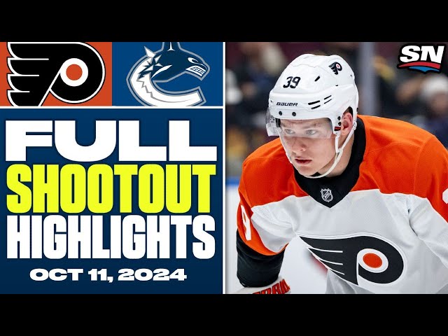 ⁣Philadelphia Flyers at Vancouver Canucks | FULL Shootout Highlights - October 11, 2024