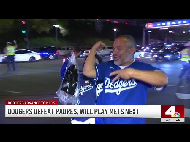 ⁣Celebrations begin after Dodger defeat rivals Padres in game 5 of NLDS