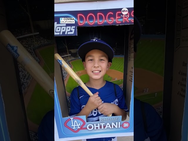 ⁣Young Dodgers fan shows off amazing Shohei Ohtani costume