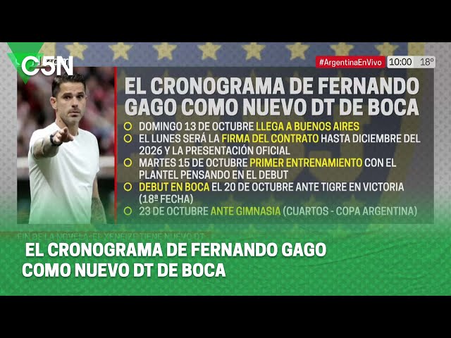 ⁣El CRONOGRAMA de FERNANDO GAGO como NUEVO DT de BOCA