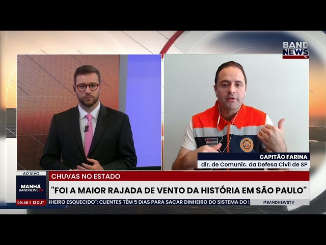 ⁣Capitão da Defesa Civil fala sobre chuvas em SP