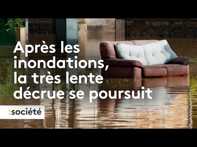 ⁣Après les inondations, la très lente décrue se poursuit