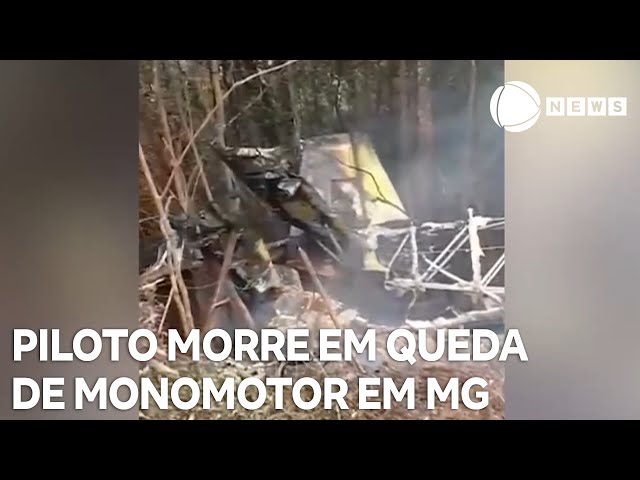 ⁣Piloto morre em queda de monomotor em Minas Gerais; helicóptero dos bombeiros cai durante as buscas