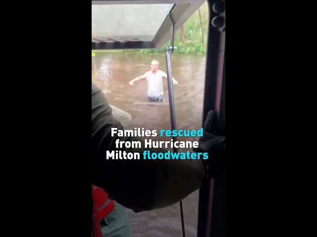 ⁣Families rescued in the aftermath of Hurricane Milton