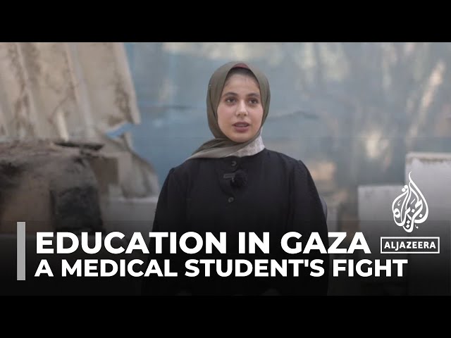 ⁣A medical student's fight to continue her education in Gaza