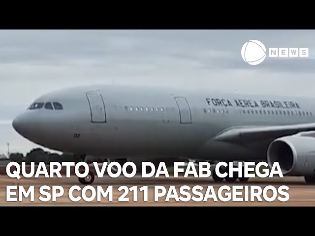 ⁣Quarto voo da FAB chega a São Paulo com 211 passageiros