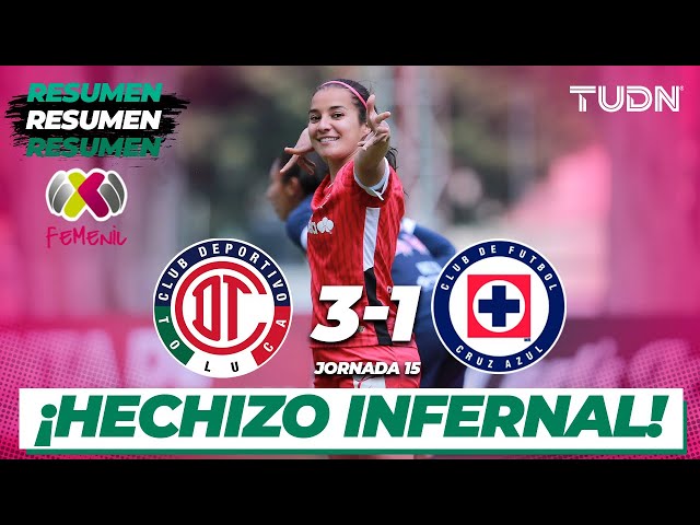 ⁣Resumen y goles | Toluca 3-1 Cruz Azul | Liga Mx Femenil AP2024-J15 | TUDN