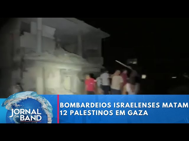 ⁣Bombardeios israelenses matam 12 palestinos em Gaza | Jornal da Band