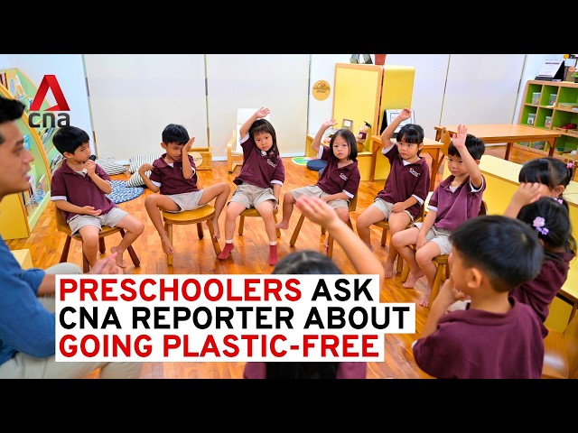 ⁣Preschoolers ask CNA reporter about how he tried to go plastic-free in Singapore